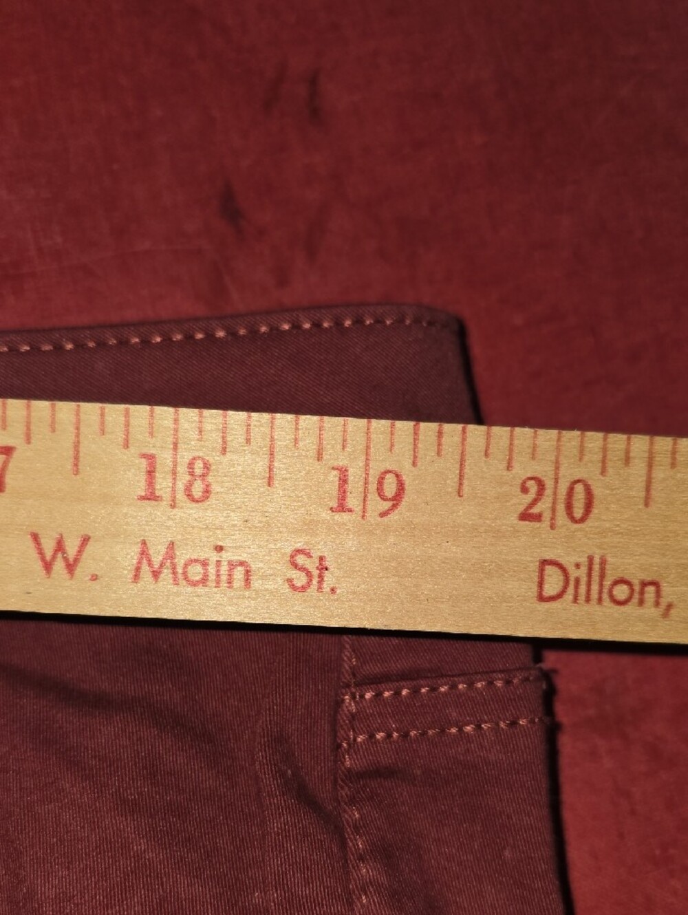 Basic Editions Skinny Roll Up Stretch Jeans in Burgundy Womens Size 18 NWT - Picture 12 of 15